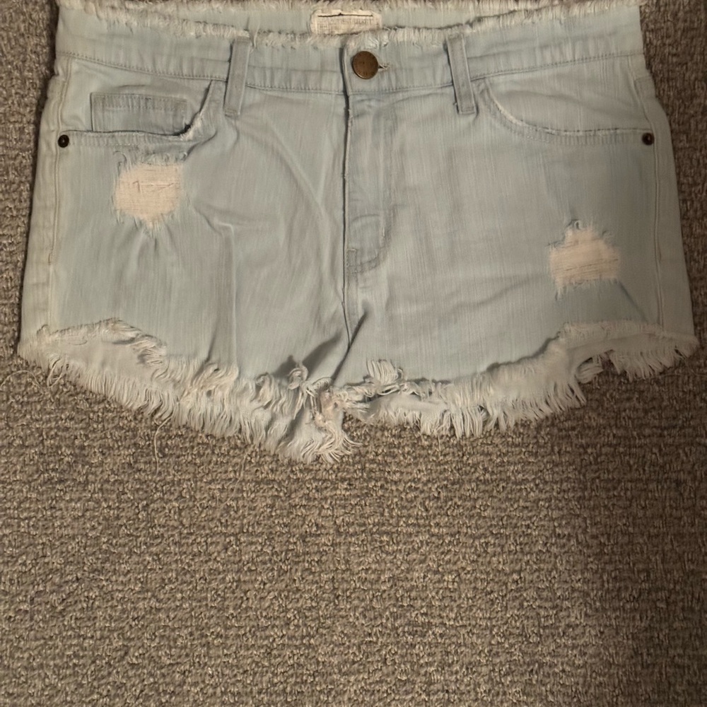 Current/Elliott Blue Light Wash Jean Shorts